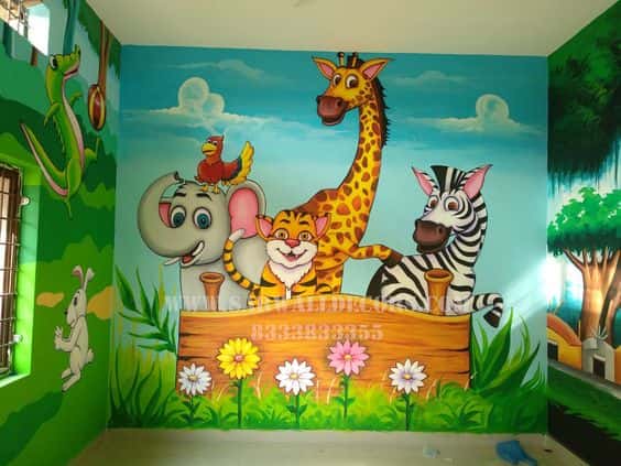 cách vẽ tranh tường bằng sơn acrylic