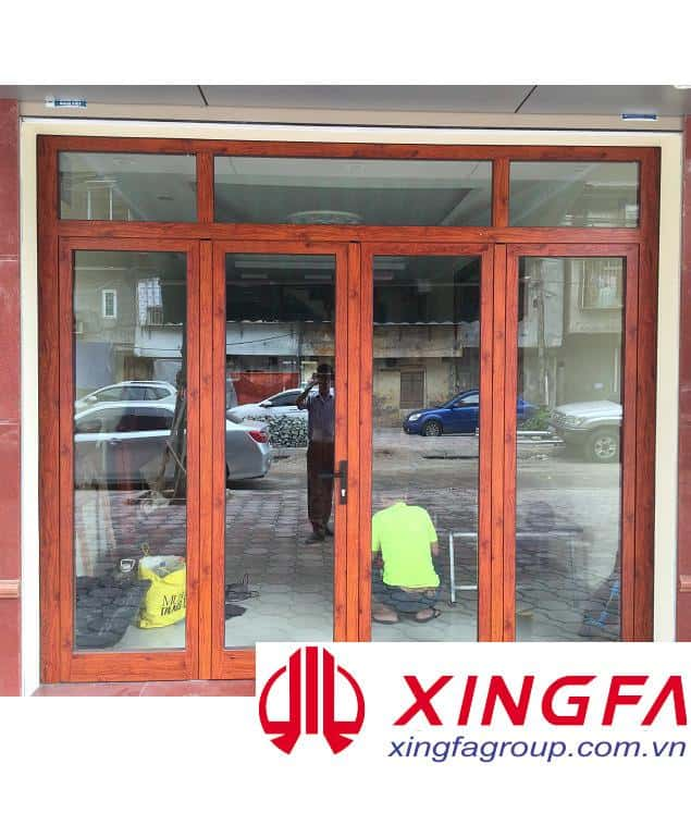 Cửa Nhôm XingFa 4 Cánh Vân Gỗ