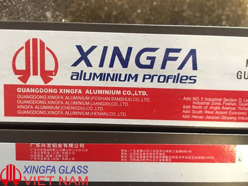 Xingfa Glass chỉ sử dụng Profile nhôm XINGFA nhập khẩu chính hãng